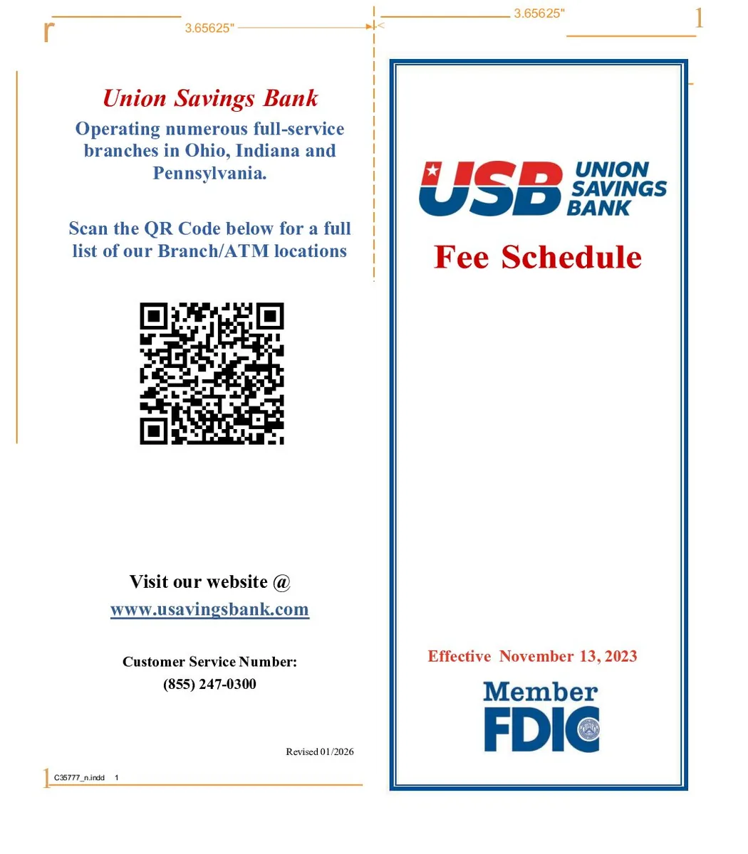 USB Fee Schedule Brochure