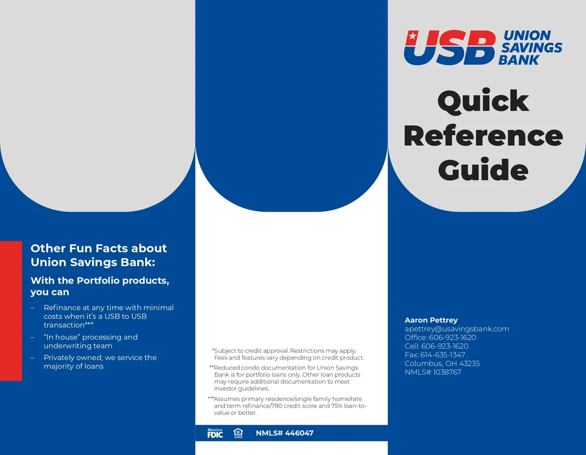 USB Quick Reference Guide Brochure