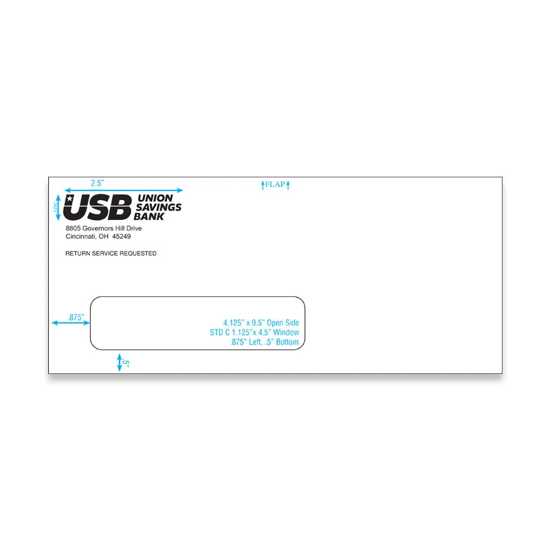 USB #10 Envelope LH-Window (Return Service Requested)