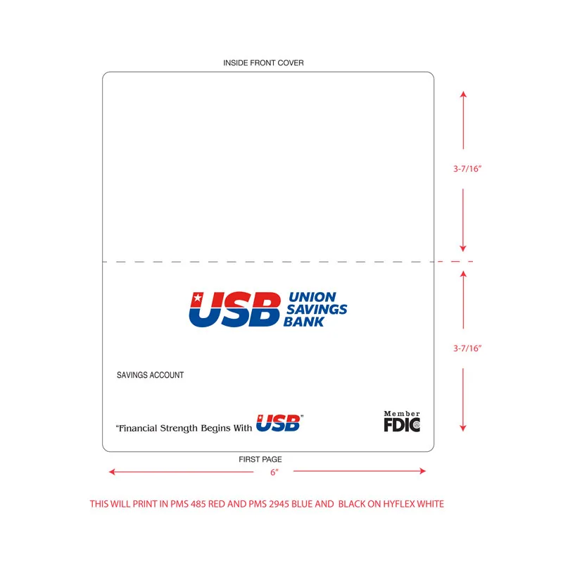USB White Savings Account Passbook