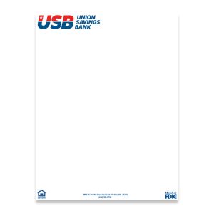 Union Savings Bank - Letterhead